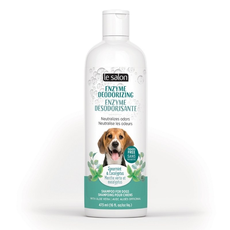 Shampoing Le Salon désodorisant pour chiens, Parfum de menthe verte et eucalyptus, 473 ml