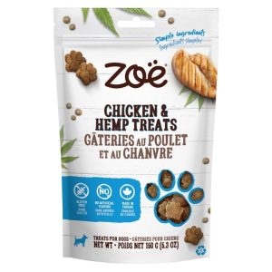 Gâteries Zoë pour chiens, poulet et chanvre, 150 g