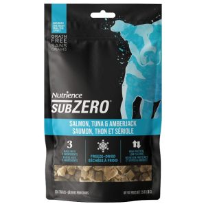 Régals séchés à froid pour Chiens, Saumon, Thon et Sériole, 70 g – Nutrience Subzero